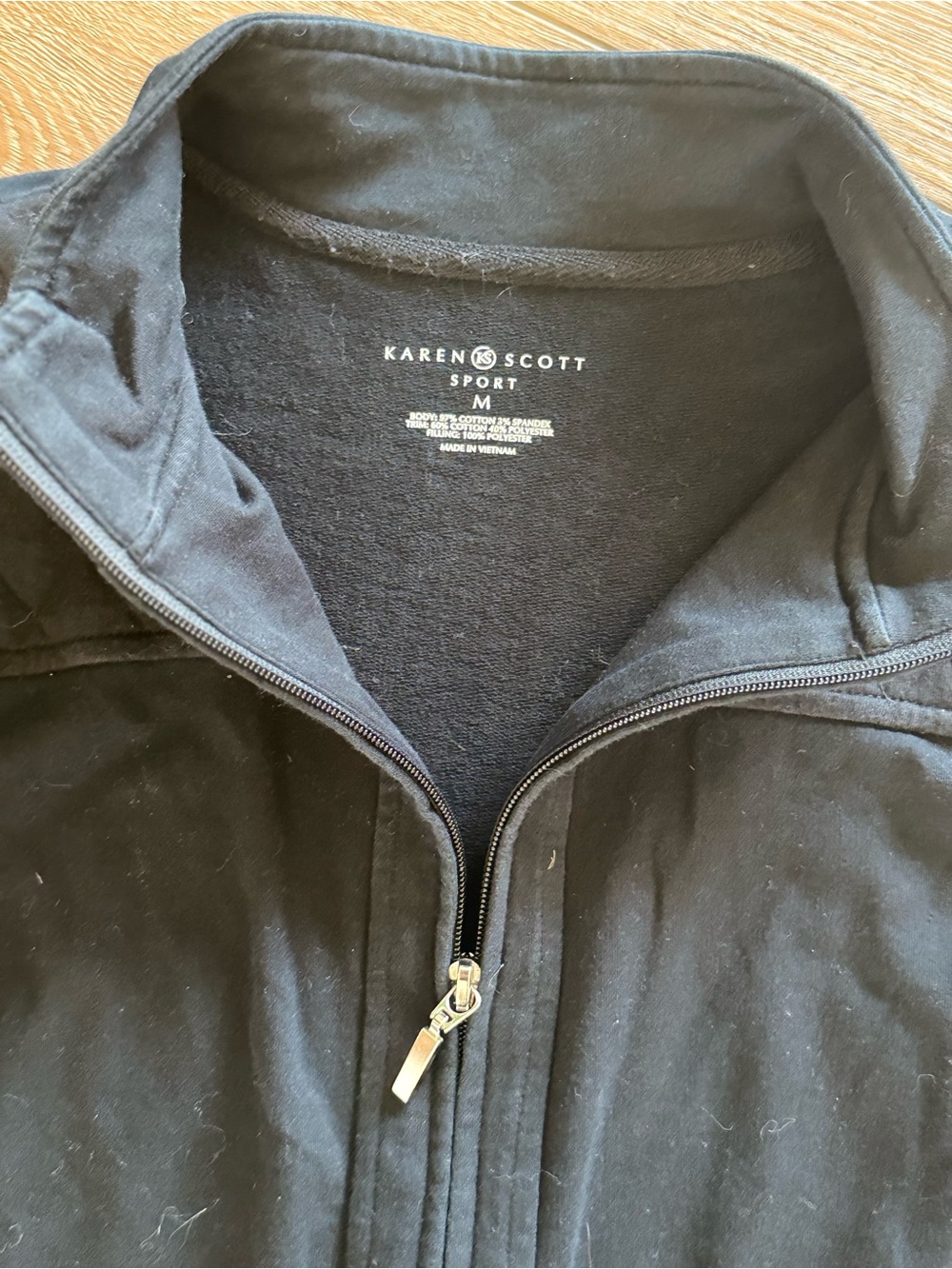 Karen Scott Sport Black Zip-Up Jacket